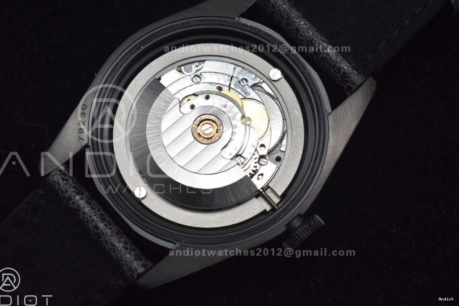 ZF Leather WrinkleFree 1:1 Edition Strap Best Dark 425 on V Bezel DLC Distressed Bay Black Black A2824 Heritage 0716